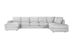 Optus Lyx 6-seters Høyrevendt U-formet Large Sofa med Divan og Sjeselong i Stoff