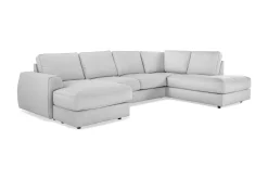 Optus Lyx 4-seters Høyrevendt U-formet Sofa med Divan og Sjeselong i Stoff