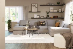 Optus Lyx 4-seters Høyrevendt U-formet Sofa med Divan og Sjeselong i Stoff
