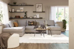 Optus Lyx 4-seters Venstrevendt U-formet Sofa med Divan og Sjeselong i Stoff