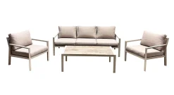 Palermo Hagemøbelgruppe Sofagruppe: 3-seter sofa, 2 lenestoler, sofabord