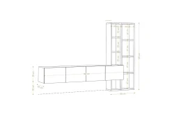 Pana TV-møbelsett 182x32 cm Hvit/Brun