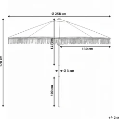 Parasoll utendørs 258 cm Murasa