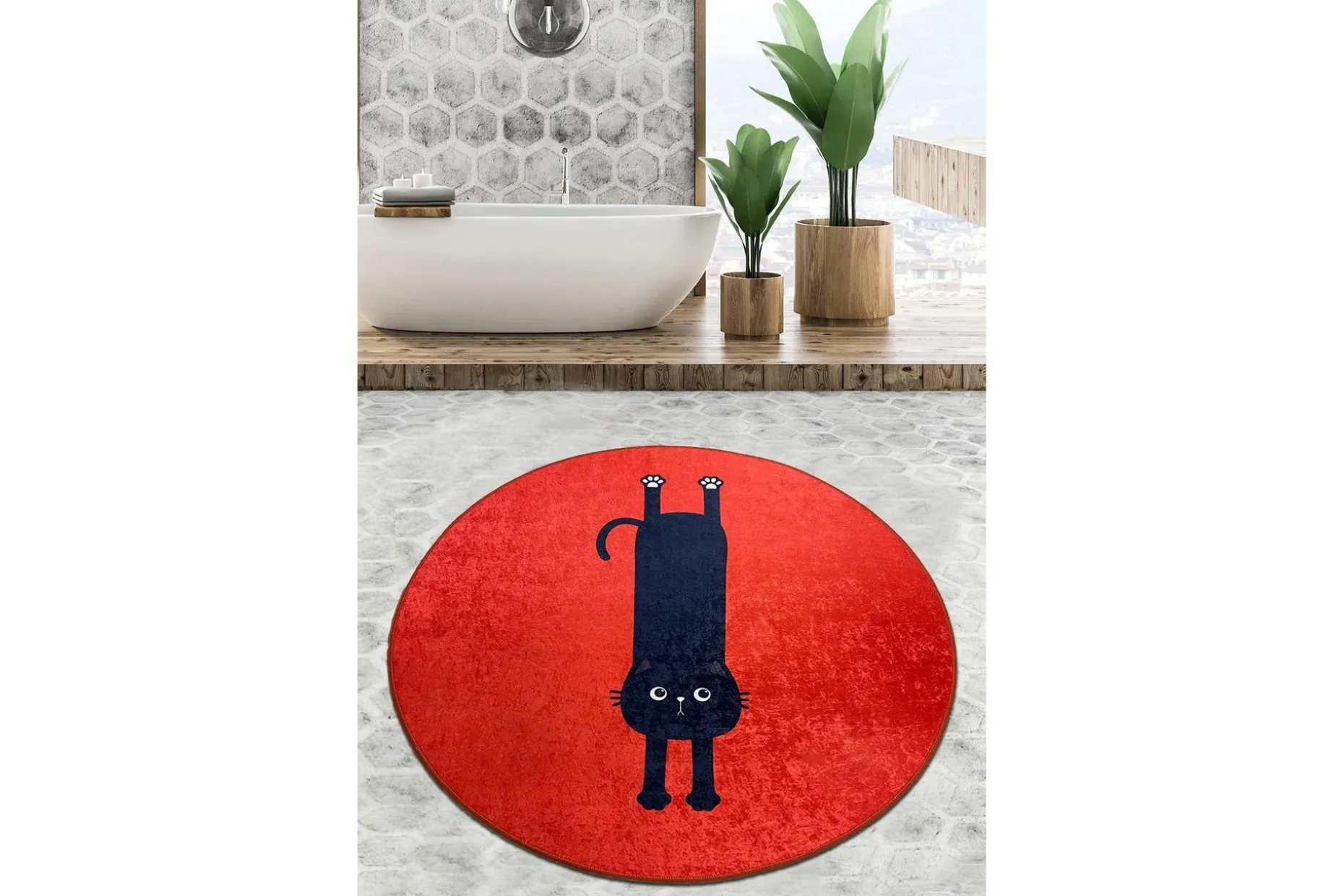 Parkesh Baderomsmatte 100 cm Rund