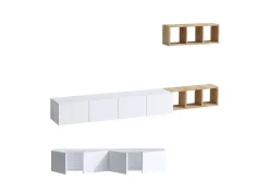 Pa TV-møbelsett 215x32 cm Hvit/Brun