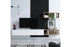 Pa TV-møbelsett 215x32 cm Hvit/Brun