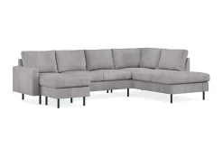 Peppe 4-seters Høyrevendt U-formet Sofa med Divan og Sjeselong i Manchester