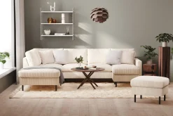 Peppe 4-seters Venstrevendt U-formet Sofa med Divan og Sjeselong i Manchester