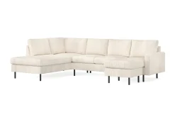 Peppe 4-seters Venstrevendt U-formet Sofa med Divan og Sjeselong i Manchester