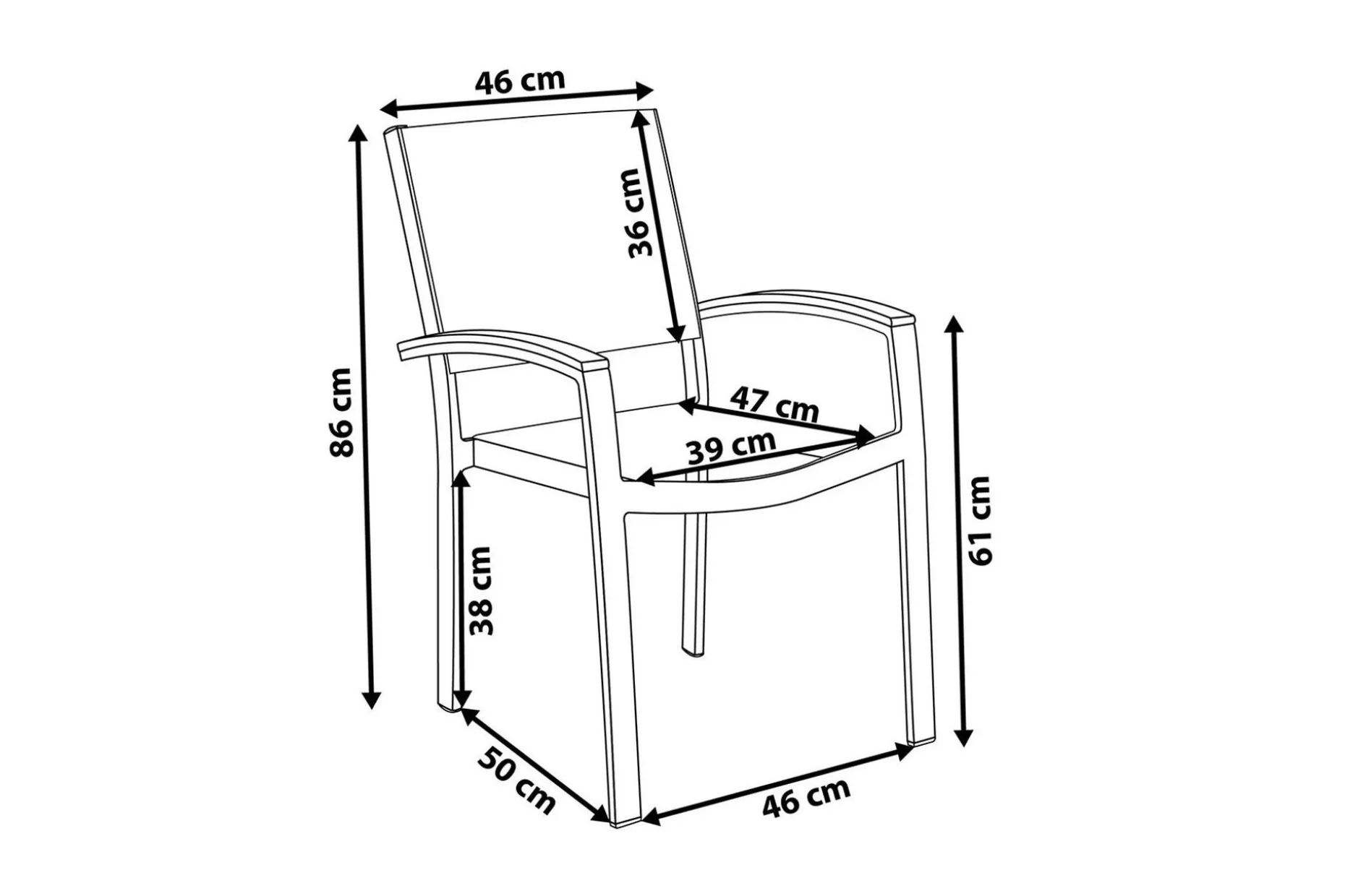 Pereta Hagestol 4-pk 50 cm