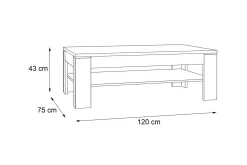 Perkhill Sofabord 120 cm med Oppbevaringshylle
