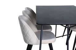 Petra Spisegruppe 190 cm Rektangulær med 6 Velvet Stoler
