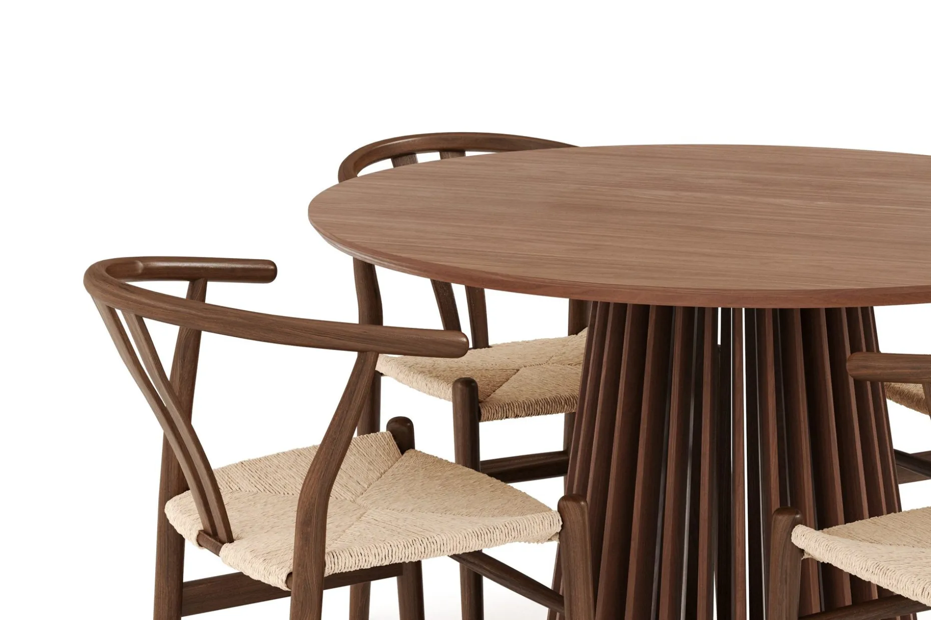 Peyra Spisegruppe 120 cm Rundt Spisebord med 4 Dastoori Spisestoler