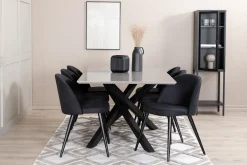 Piazza Spisegruppe 180 cm Rektangulær med 6 Velvet Stoler