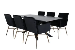 Piazza Spisegruppe 180 cm Rektangulær med 6 Petra Stoler