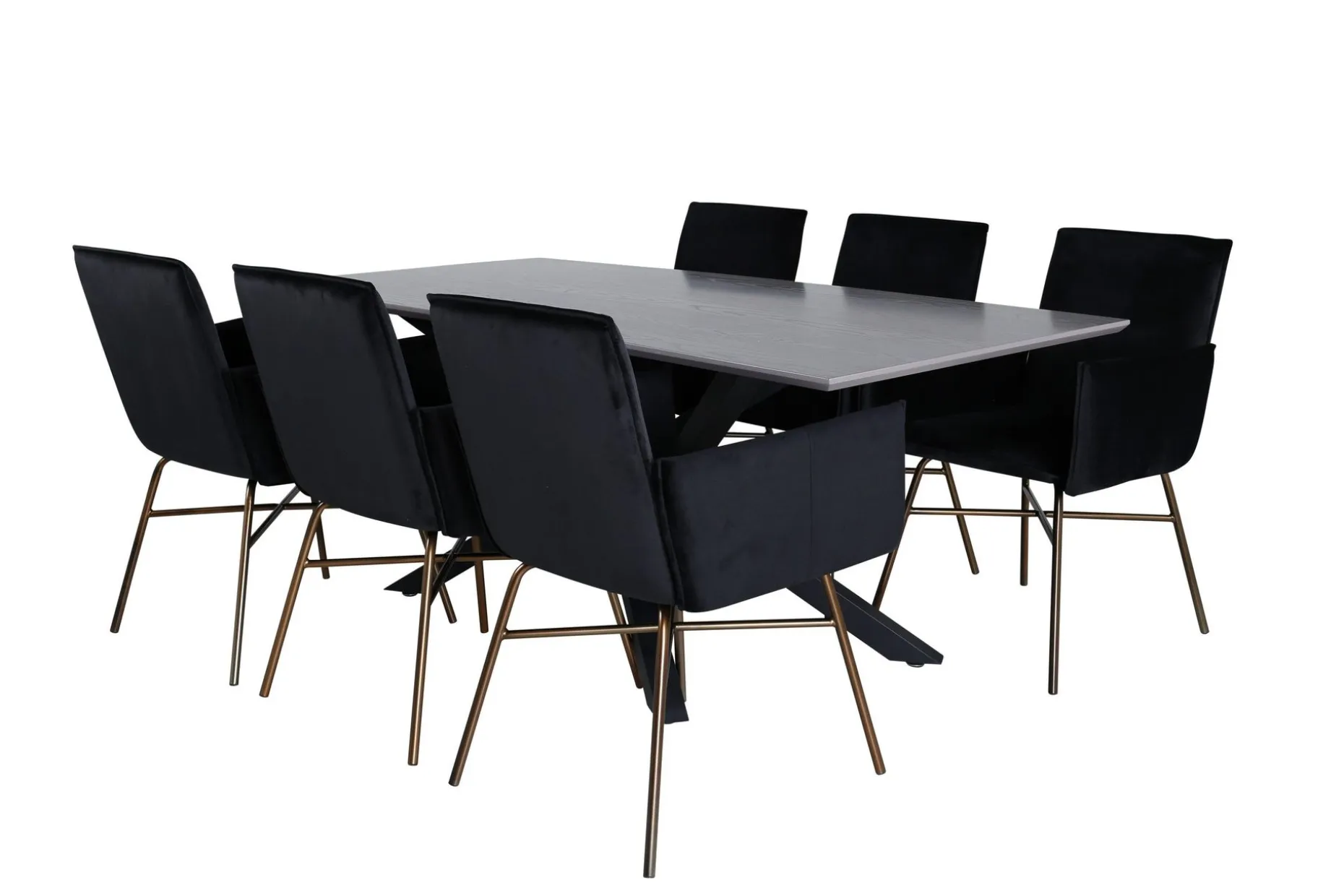 Piazza Spisegruppe 180 cm Rektangulær med 6 Petra Stoler