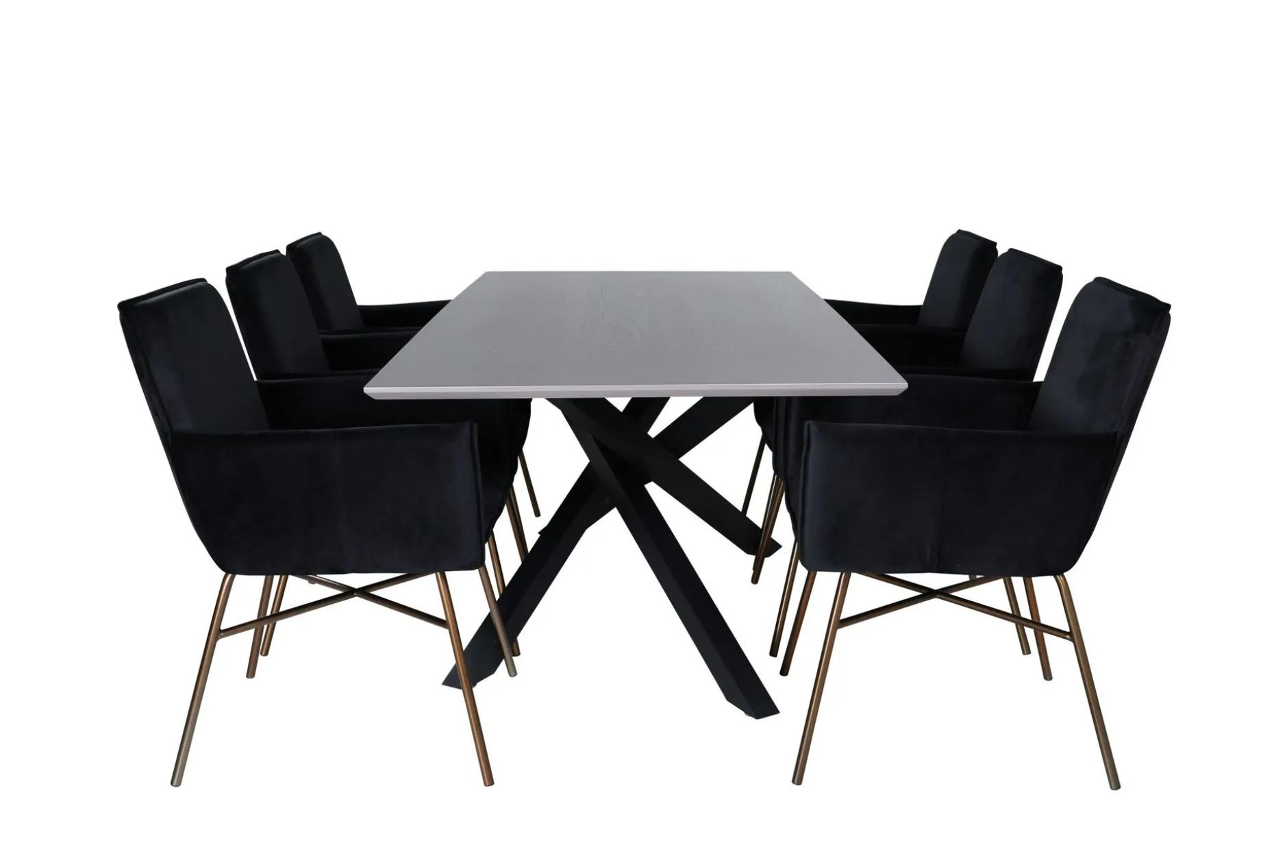 Piazza Spisegruppe 180 cm Rektangulær med 6 Petra Stoler