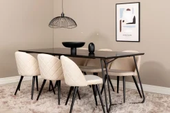 Pipi Spisegruppe 190 cm inkl. 6 Velvets Stoler