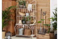 Plantehylle 4 hyller metall lyst beige PAVONA