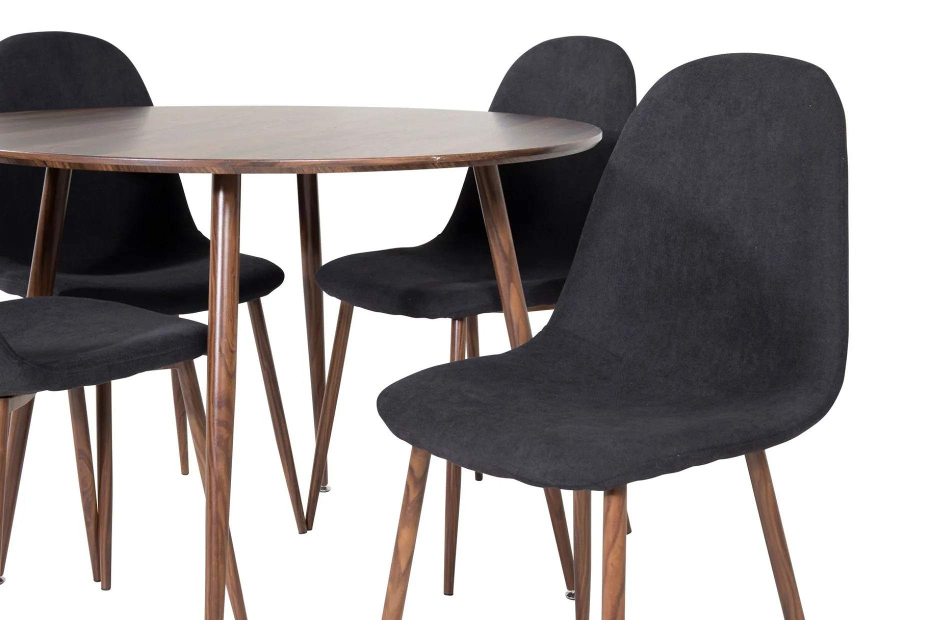 Plaza Spisegruppe 100 cm Rund med 4 Polar Stoler