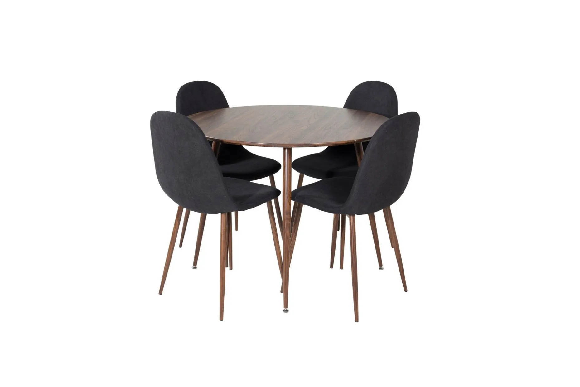 Plaza Spisegruppe 100 cm Rund med 4 Polar Stoler
