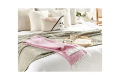 Pledd Tangier Rosa/Hvit