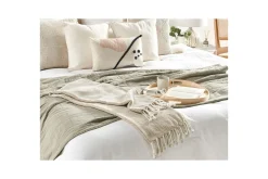 Pledd Tilmi Beige/hvit