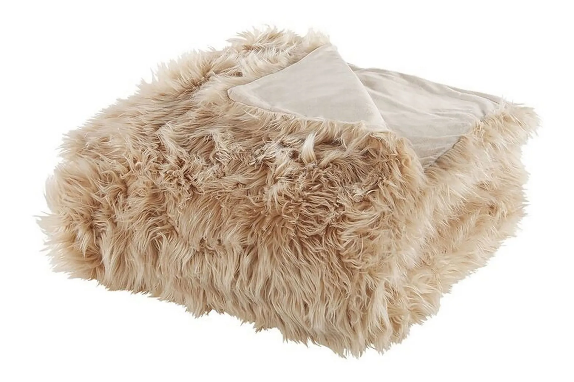 Pledd 200 x 220 cm lysebrun DELICE