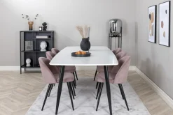 Polar Spisegruppe 240 cm Rektangulær med 6 Velvet Stoler