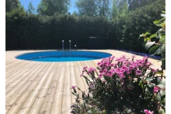 Pool over bakken Planet Pool Planet Pool stålveggbasseng Premium rund 4,2x1,2 m nedgravd L:Ca Vit