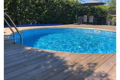 Pool over bakken Planet Pool Planet Pool stålveggbasseng Premium rund 4,2x1,2 m nedgravd L:Bl Blå