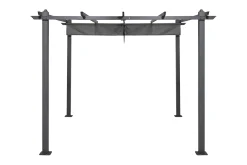 Porto pergola 3x3 m i aluminium med tak for solskjerming
