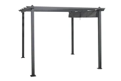 Porto pergola 3x3 m i aluminium med tak for solskjerming