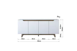 Porzic-konsollbord 180 cm