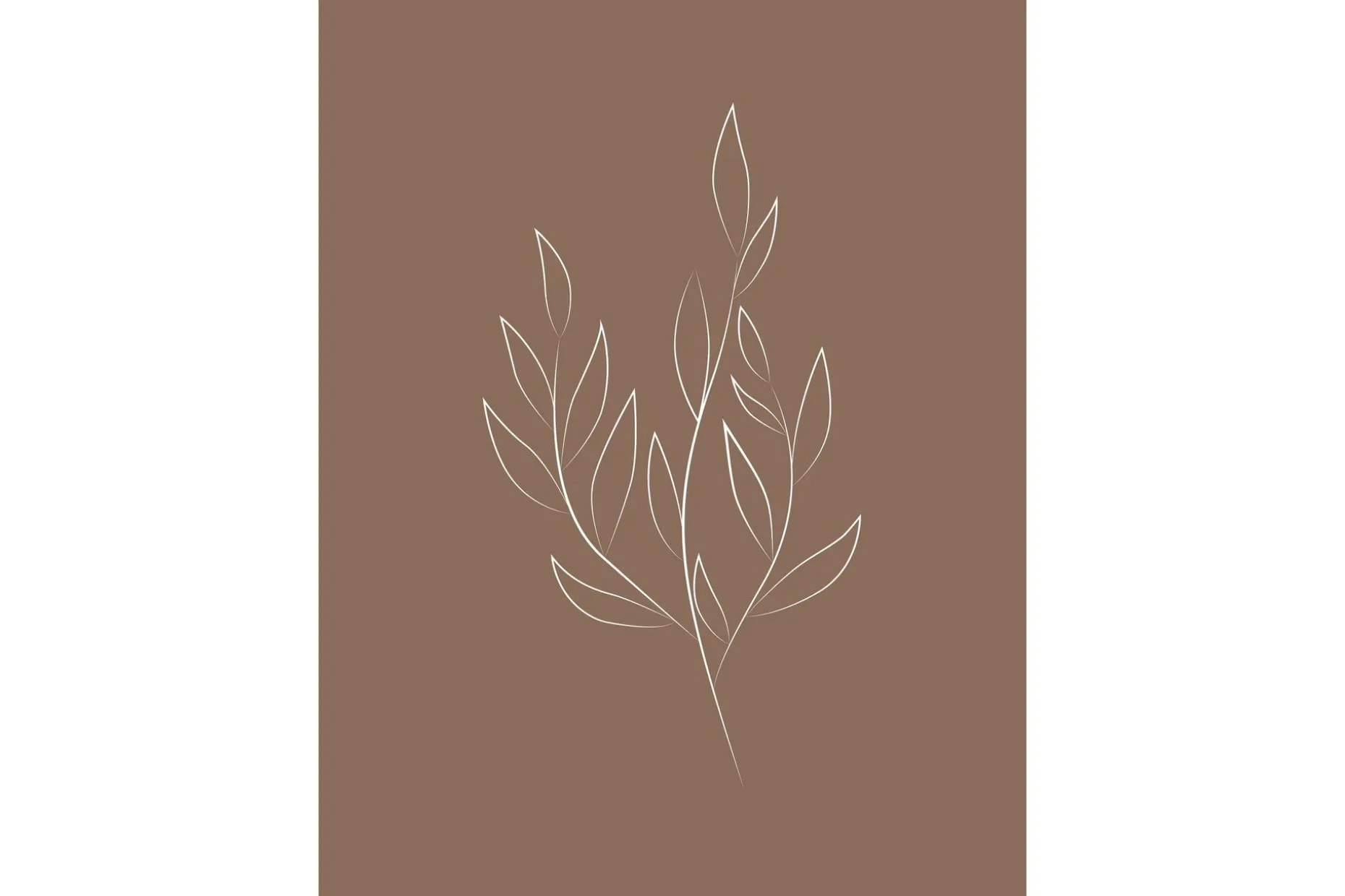 Poster Drawed leaf 30x40 cm