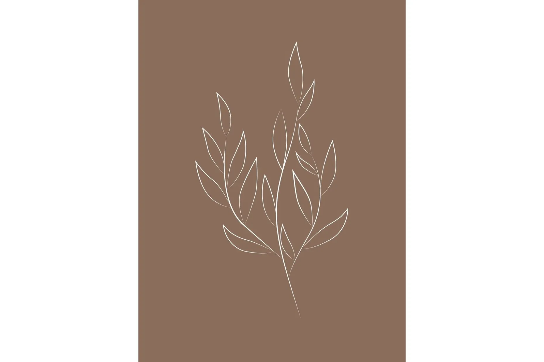 Poster Drawed leaf 70x100 cm