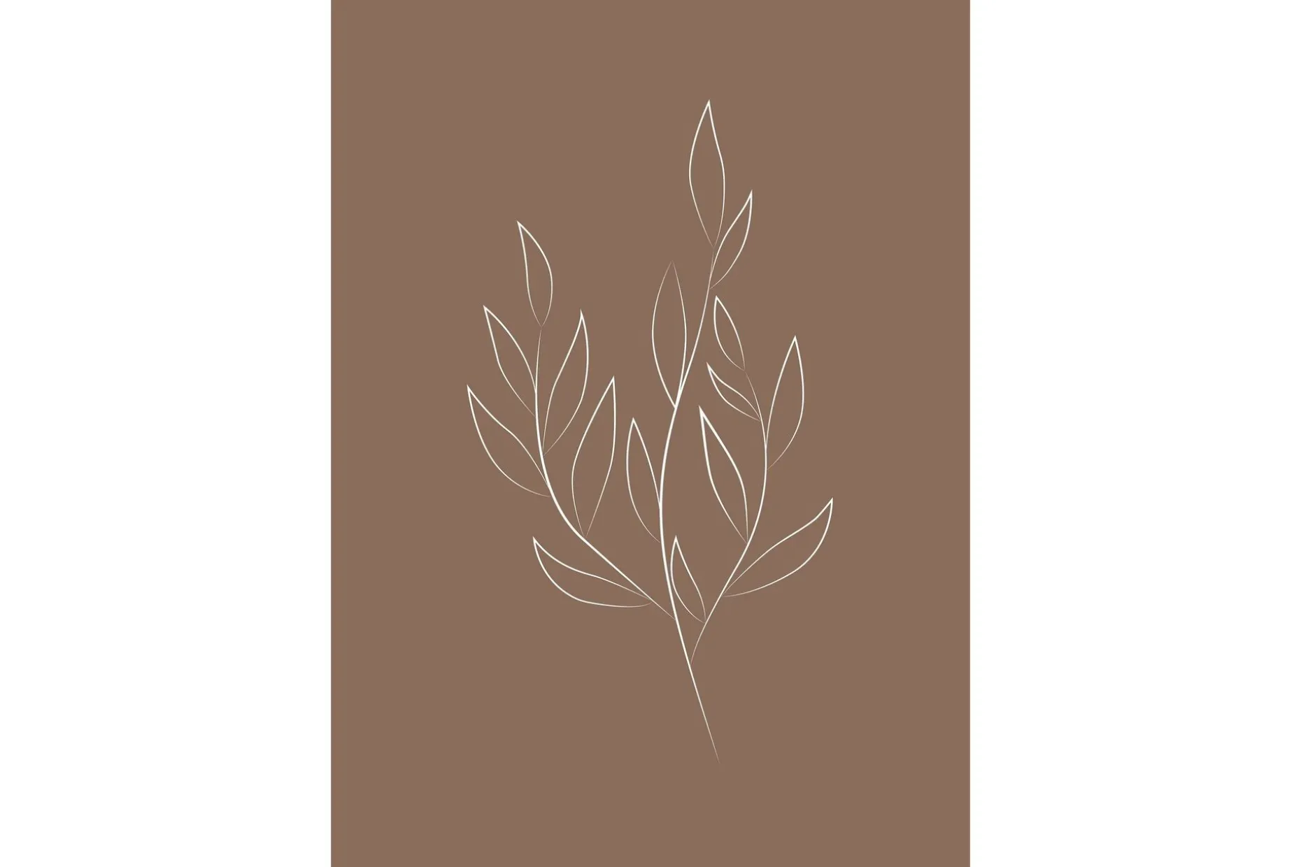 Poster Drawed leaf 21x30 cm