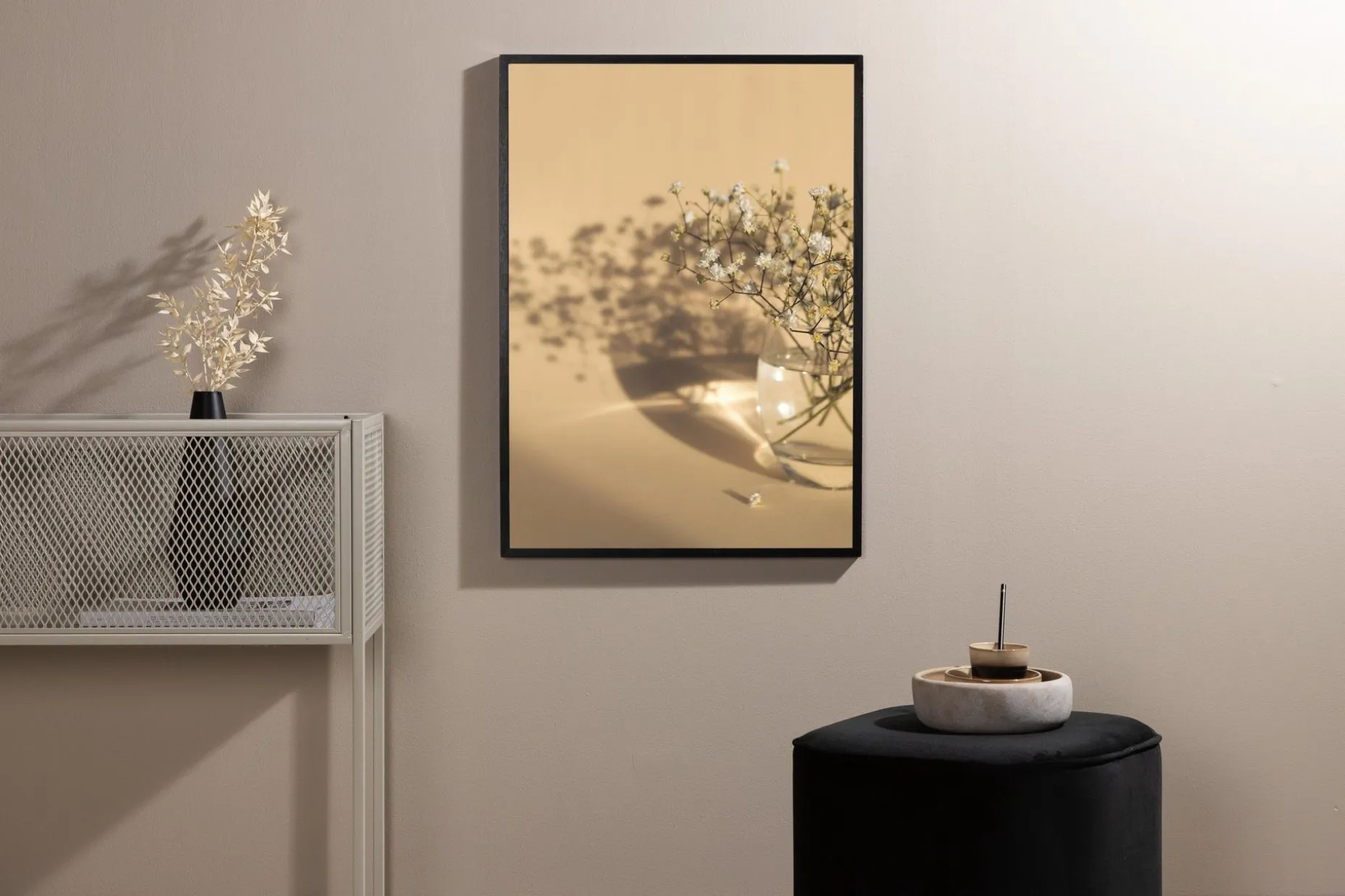 Poster White Flowers 50x70 cm