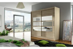 Prag Garderobe 180 cm Skyvedører Delt Speil