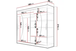 Prag Garderobe Skyvedører Bøyd Speil