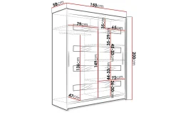Presto Garderobe 58x150 cm