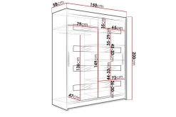 Presto Garderobe 58x150 cm