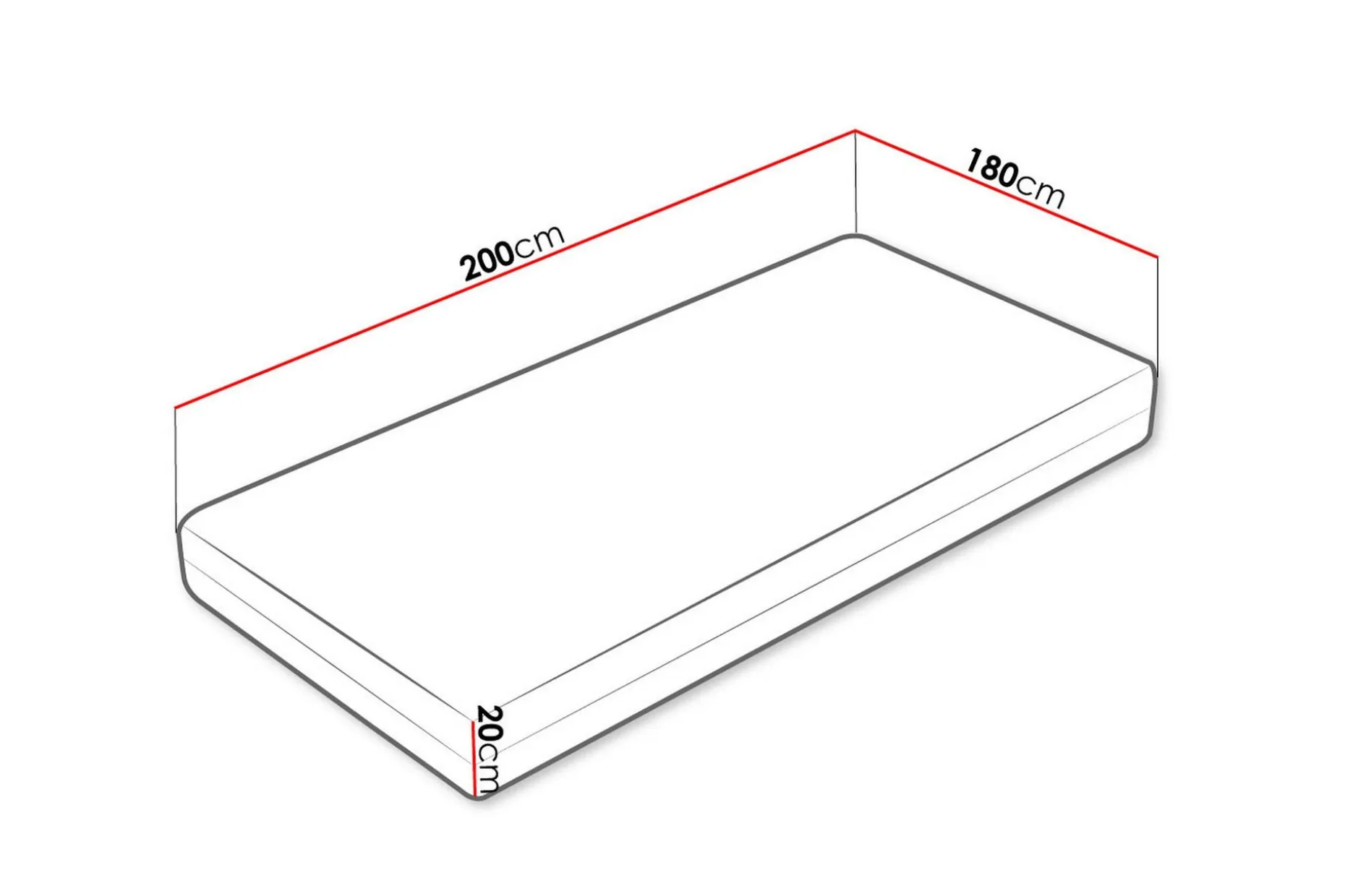 Profi Madrass 200x180x20 cm