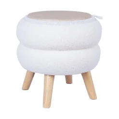 Puff/bord HOME4YOU Hana D40x41 cm hvit, med oppbevaring