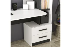 Puijas Skrivebord 120 cm med Oppbevaring Skuff+Hyller+Vegghy