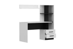 Puijas Skrivebord 120 cm med Oppbevaring Skuff+Hyller+Vegghy