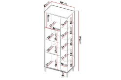 Querty Vitrineskap LED-belysning Hvit