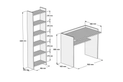 Rakowski Skrivebord og Bokhylle 90 cm