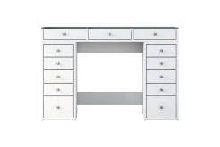 Ramender Sminkebord med Oppbevaring Bordplate i Glass 120 cm