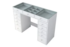Ramender Sminkebord med Oppbevaring Bordplate i Glass 120 cm
